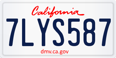 CA license plate 7LYS587