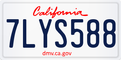 CA license plate 7LYS588