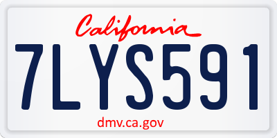 CA license plate 7LYS591
