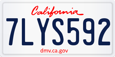 CA license plate 7LYS592