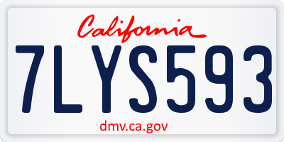 CA license plate 7LYS593