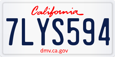 CA license plate 7LYS594