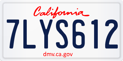 CA license plate 7LYS612