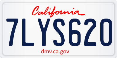 CA license plate 7LYS620