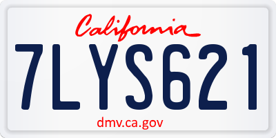 CA license plate 7LYS621