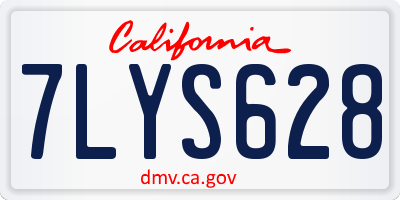 CA license plate 7LYS628