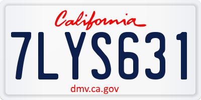 CA license plate 7LYS631