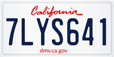 CA license plate 7LYS641