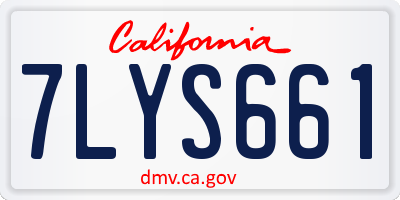 CA license plate 7LYS661