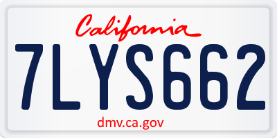 CA license plate 7LYS662