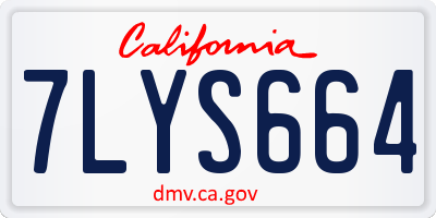CA license plate 7LYS664