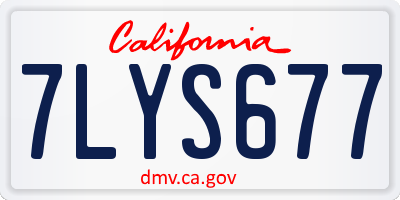 CA license plate 7LYS677