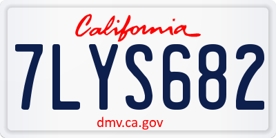 CA license plate 7LYS682