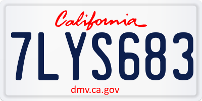CA license plate 7LYS683