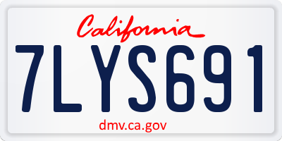 CA license plate 7LYS691