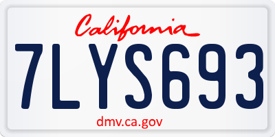 CA license plate 7LYS693