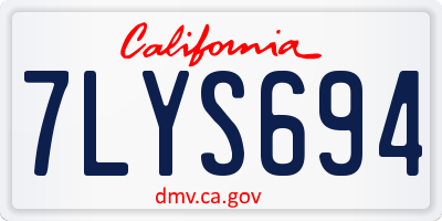 CA license plate 7LYS694