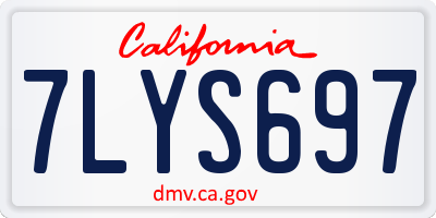 CA license plate 7LYS697