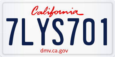 CA license plate 7LYS701