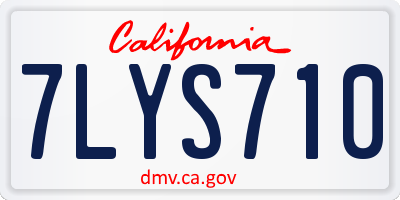 CA license plate 7LYS710