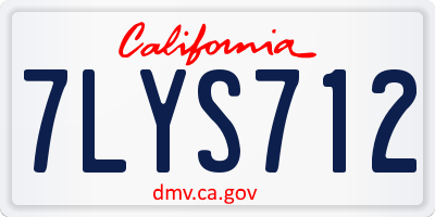 CA license plate 7LYS712