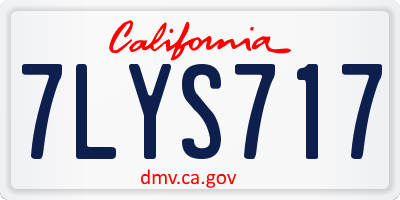CA license plate 7LYS717