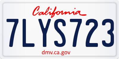 CA license plate 7LYS723