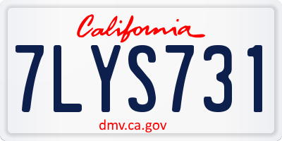 CA license plate 7LYS731