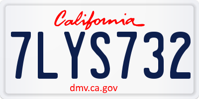 CA license plate 7LYS732