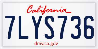 CA license plate 7LYS736