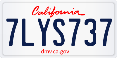 CA license plate 7LYS737