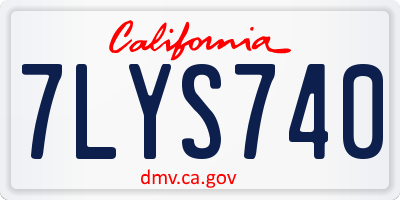 CA license plate 7LYS740