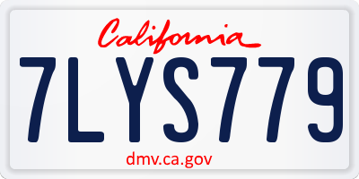 CA license plate 7LYS779