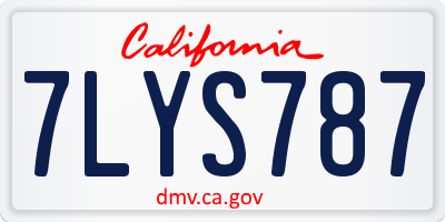 CA license plate 7LYS787