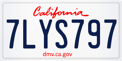 CA license plate 7LYS797