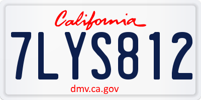 CA license plate 7LYS812