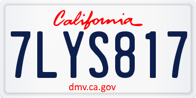 CA license plate 7LYS817