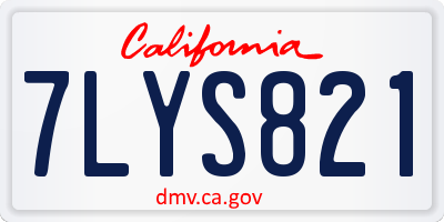 CA license plate 7LYS821