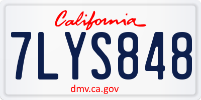 CA license plate 7LYS848