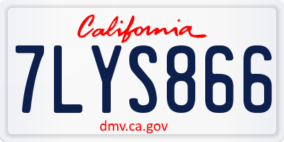 CA license plate 7LYS866