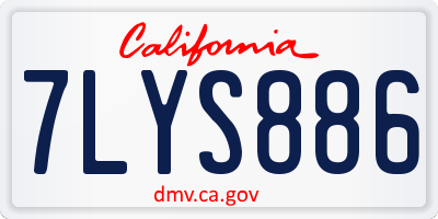 CA license plate 7LYS886