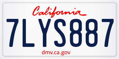 CA license plate 7LYS887