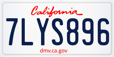 CA license plate 7LYS896
