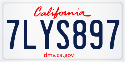 CA license plate 7LYS897