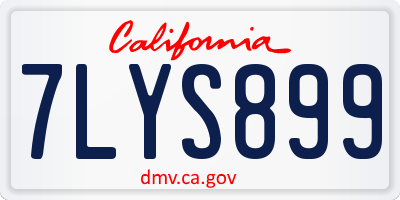 CA license plate 7LYS899