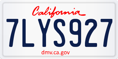 CA license plate 7LYS927