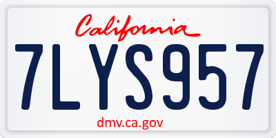 CA license plate 7LYS957