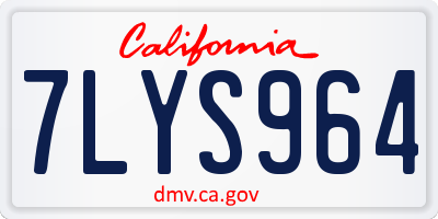 CA license plate 7LYS964