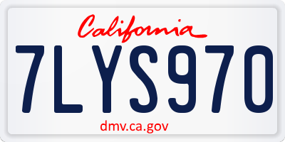 CA license plate 7LYS970