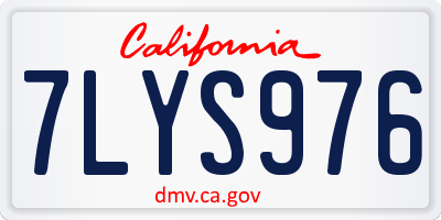 CA license plate 7LYS976